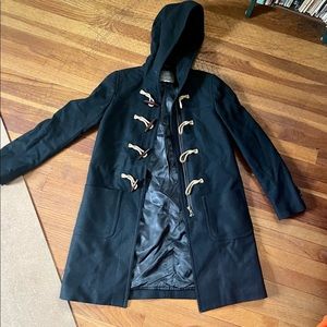 Navy Cashmere J. Crew Wool Pea Coat with Toggle Claps